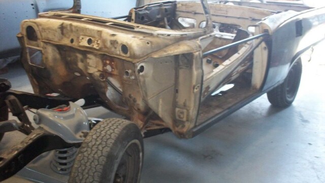 Rustic classic car restoration project.