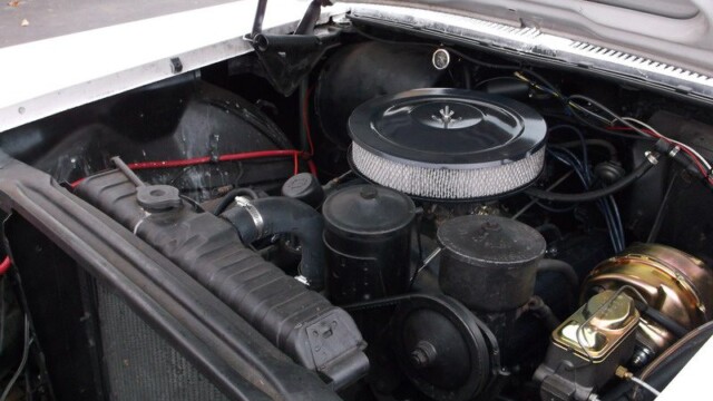 Classic car engine bay detail.