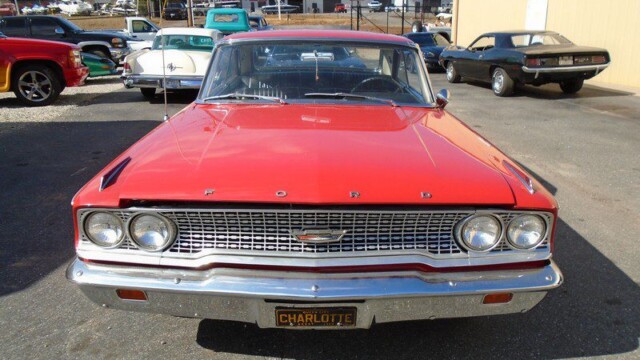 Red Ford Galaxie vintage car.
