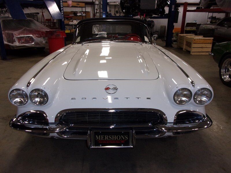 White 1958 Corvette convertible.