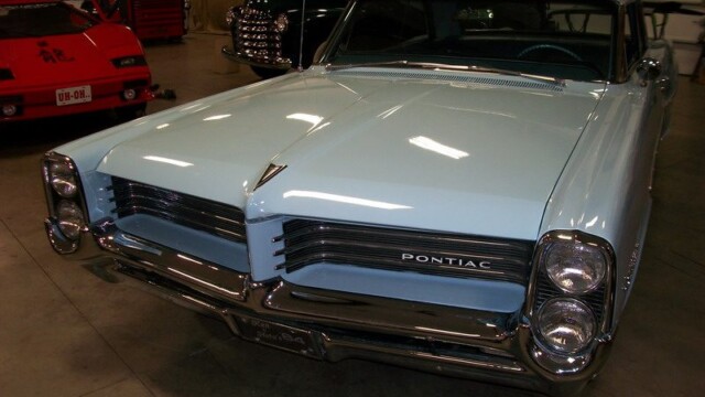 Light blue Pontiac classic car.