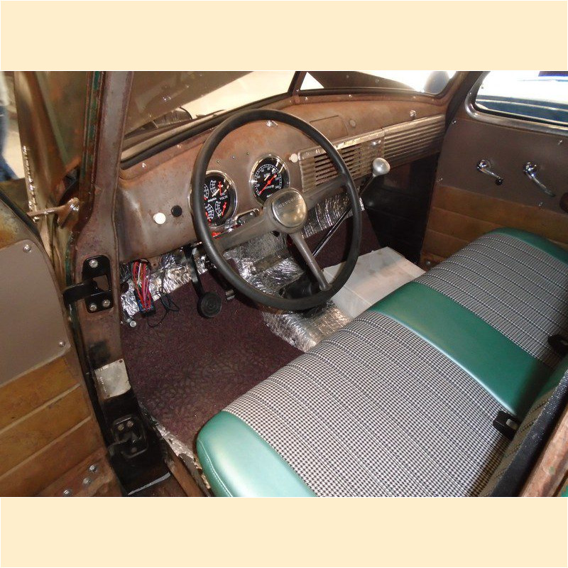 Rustic vintage truck interior detail.