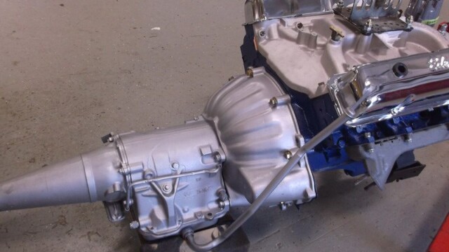 Ford engine and transmission assembly.