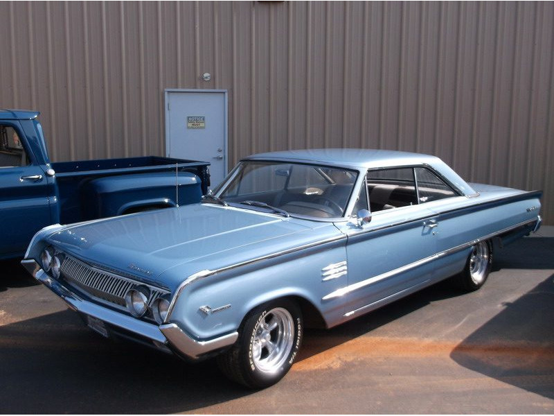 Light blue 1963 Mercury S-55 hardtop.