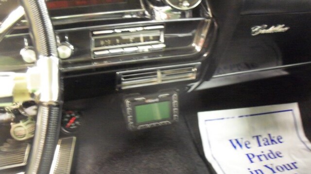 Classic car interior dashboard detail.