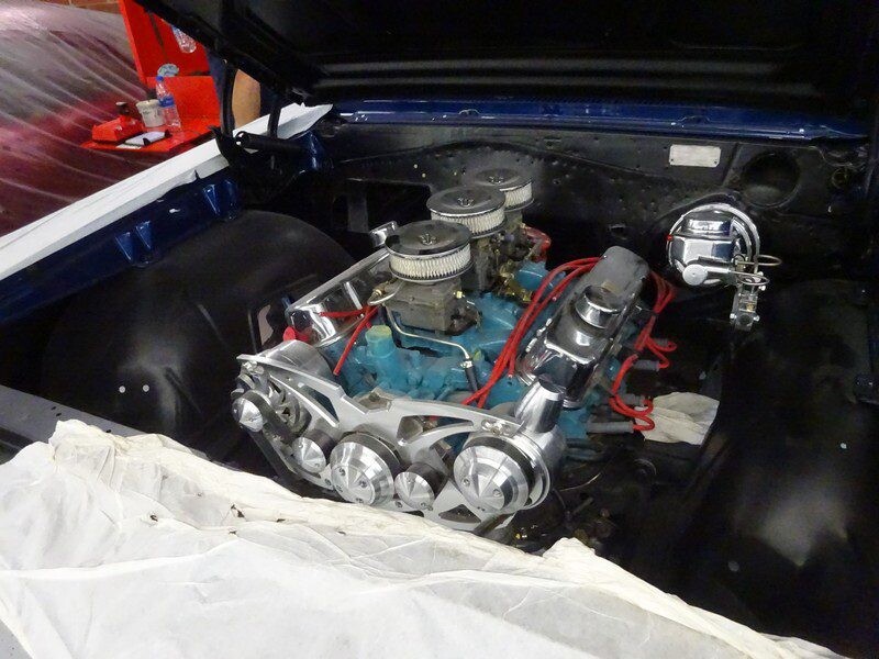 Custom car engine detail.