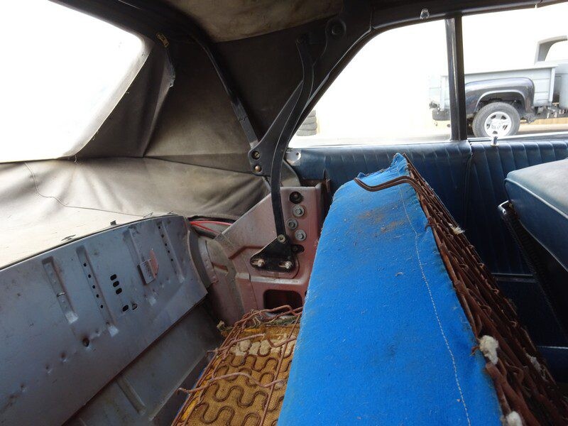 Classic car convertible interior detail.