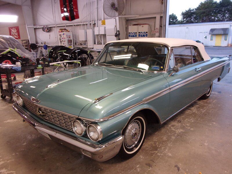 Restored vintage Ford convertible.