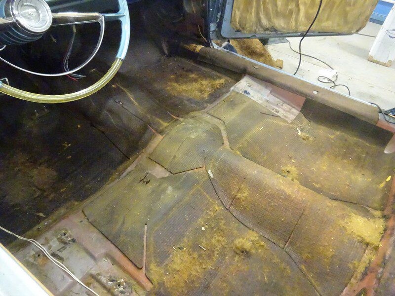 Dirty car interior floor mats.