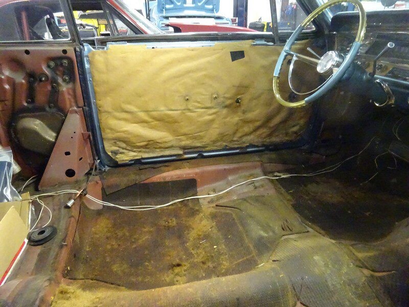 Classic car interior restoration project.