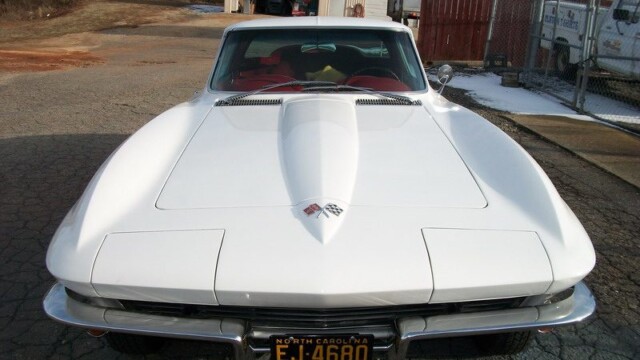 White 1965 Corvette Sting Ray.