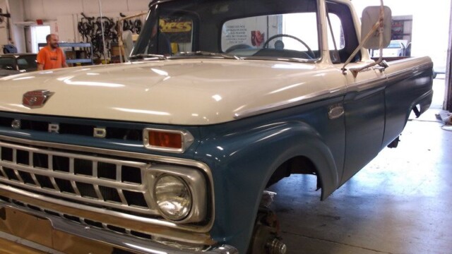 Vintage Ford pickup truck restoration.