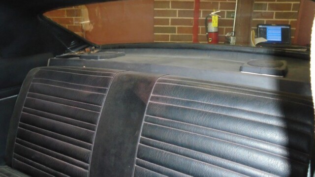 Classic car's back seat detail.