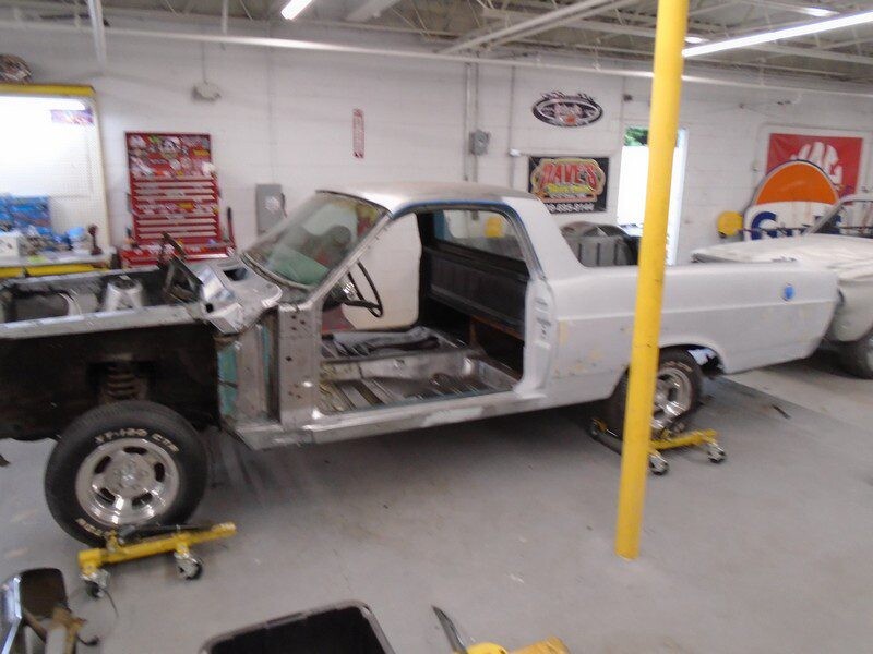 Ford Ranchero restoration in progress.