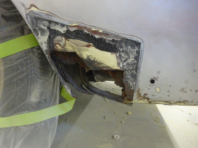 Car body rust damage repair.