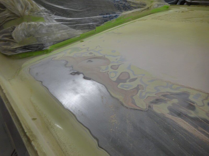 Sanded edge and feathered body filler