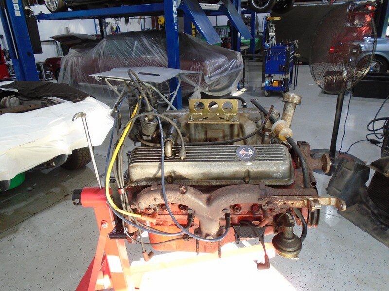 Vintage Chevrolet small-block engine.