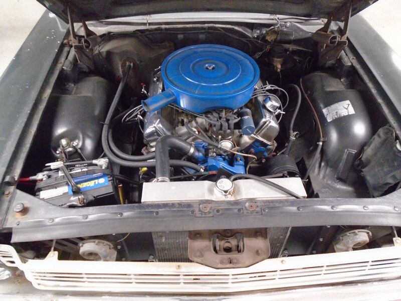 Classic car engine bay detail.