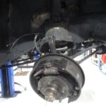 Vehicle's rear drum brake assembly.