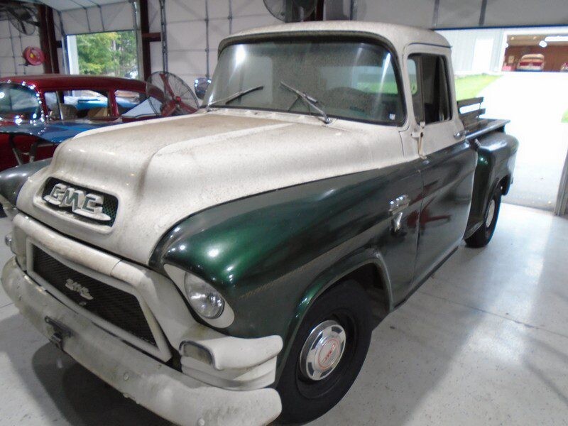 Vintage GMC pickup truck, two-tone.