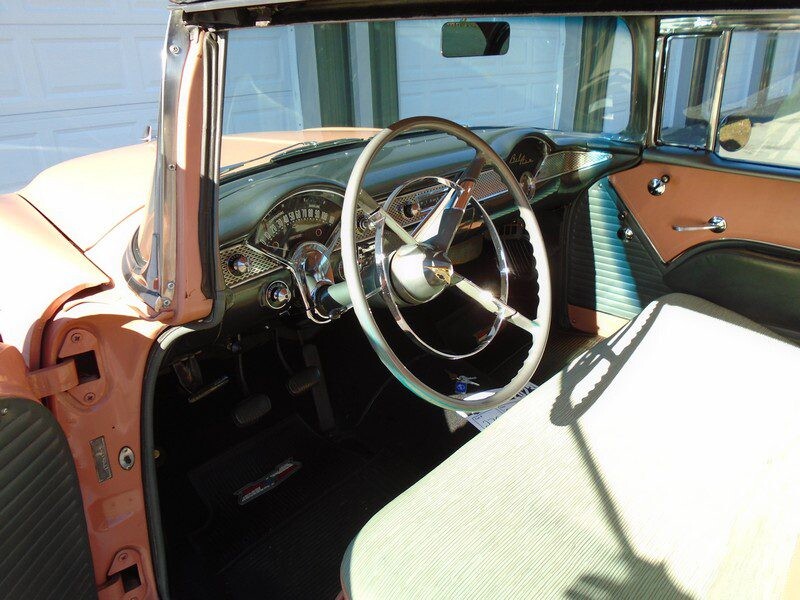 1955 Chevy Bel Air interior view.